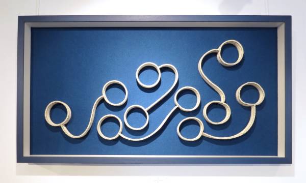 - a , Mixed Media Sculpture by Jo Hague, measuring 51 x 100 cm (H x W) framed at 54 x 104 cm £695